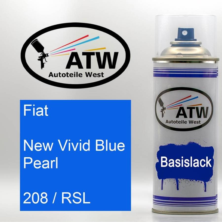 Fiat, New Vivid Blue Pearl, 208 / RSL: 400ml Sprühdose, von ATW Autoteile West.